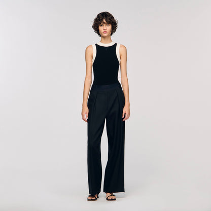 Two-tone knit bodysuit | Sandro