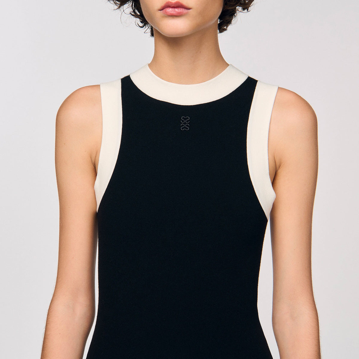 Two-tone knit bodysuit | Sandro