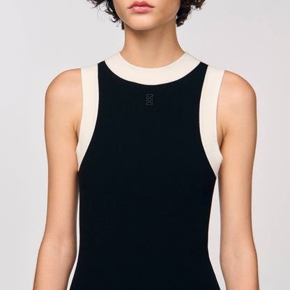 Two-tone knit bodysuit | Sandro