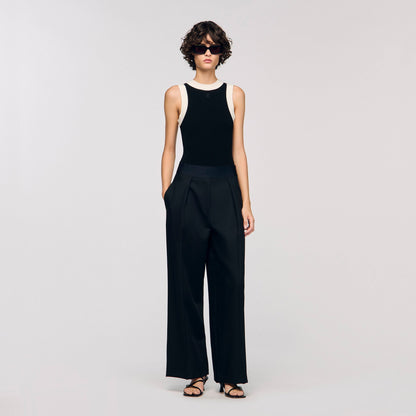 Two-tone knit bodysuit | Sandro
