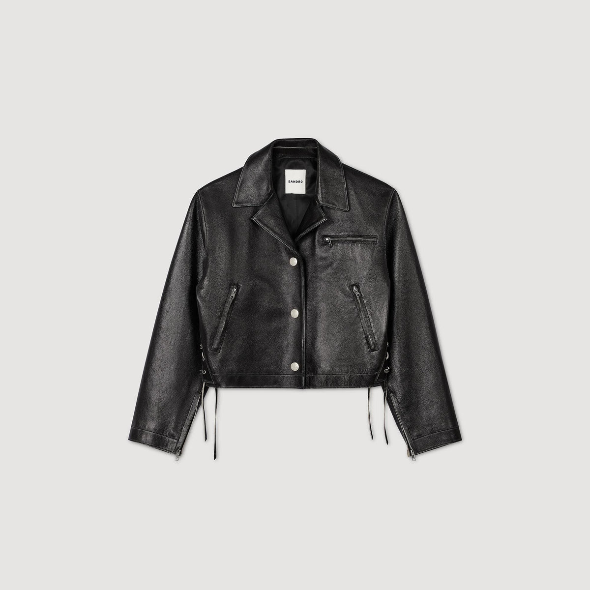 Distressed leather jacket | Sandro