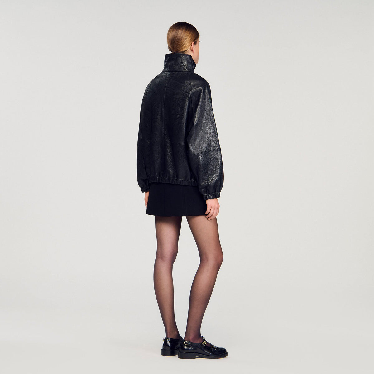 Oversized leather jacket | Sandro