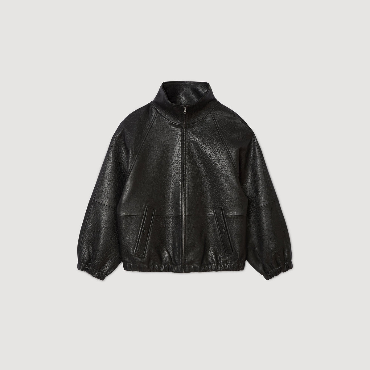 Oversized leather jacket | Sandro