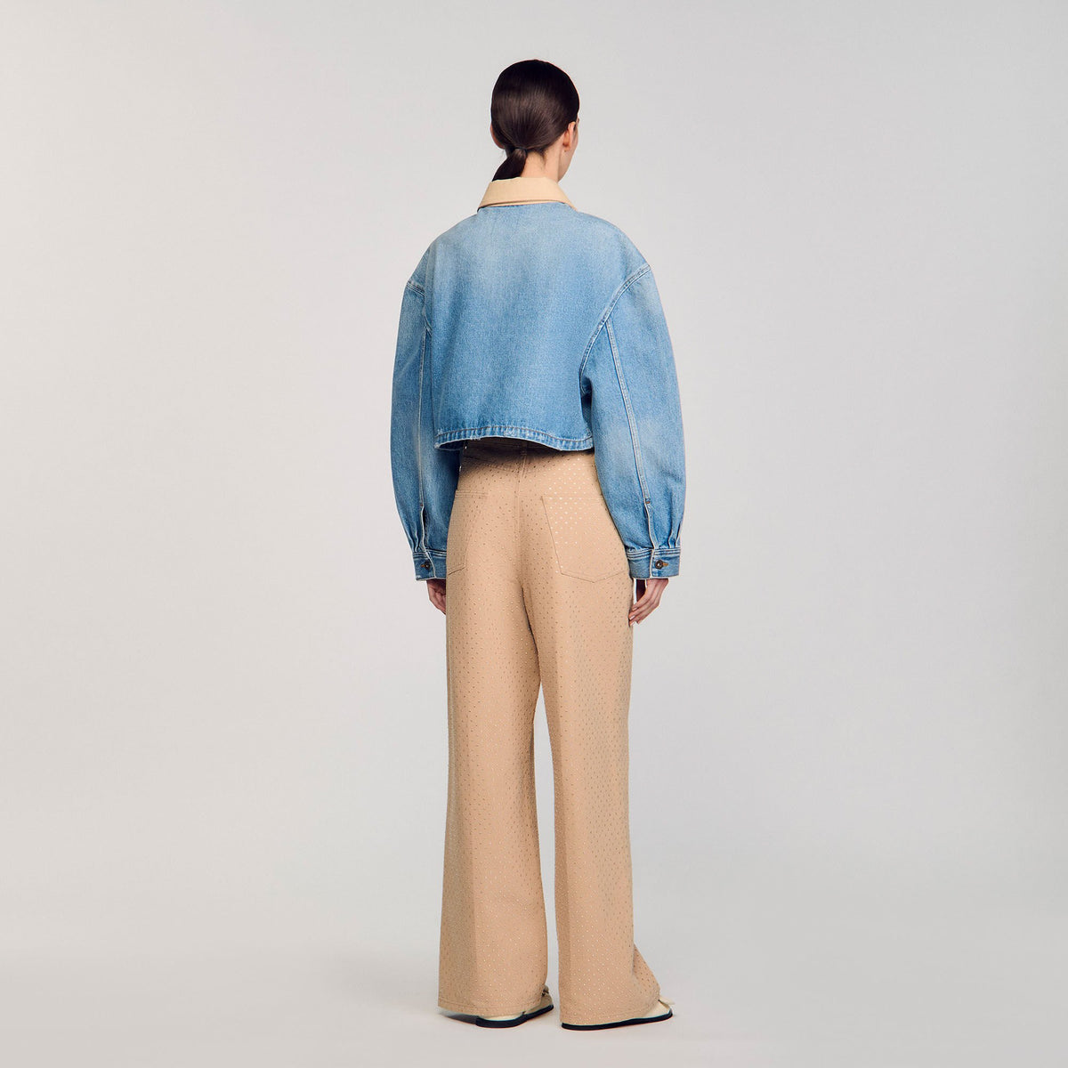 Denim jacket with studs | Sandro