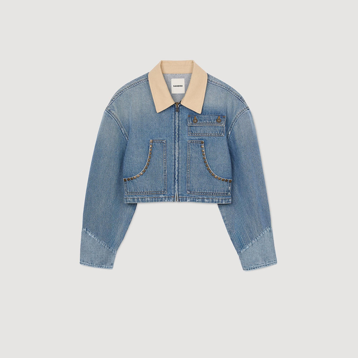 Denim jacket with studs | Sandro
