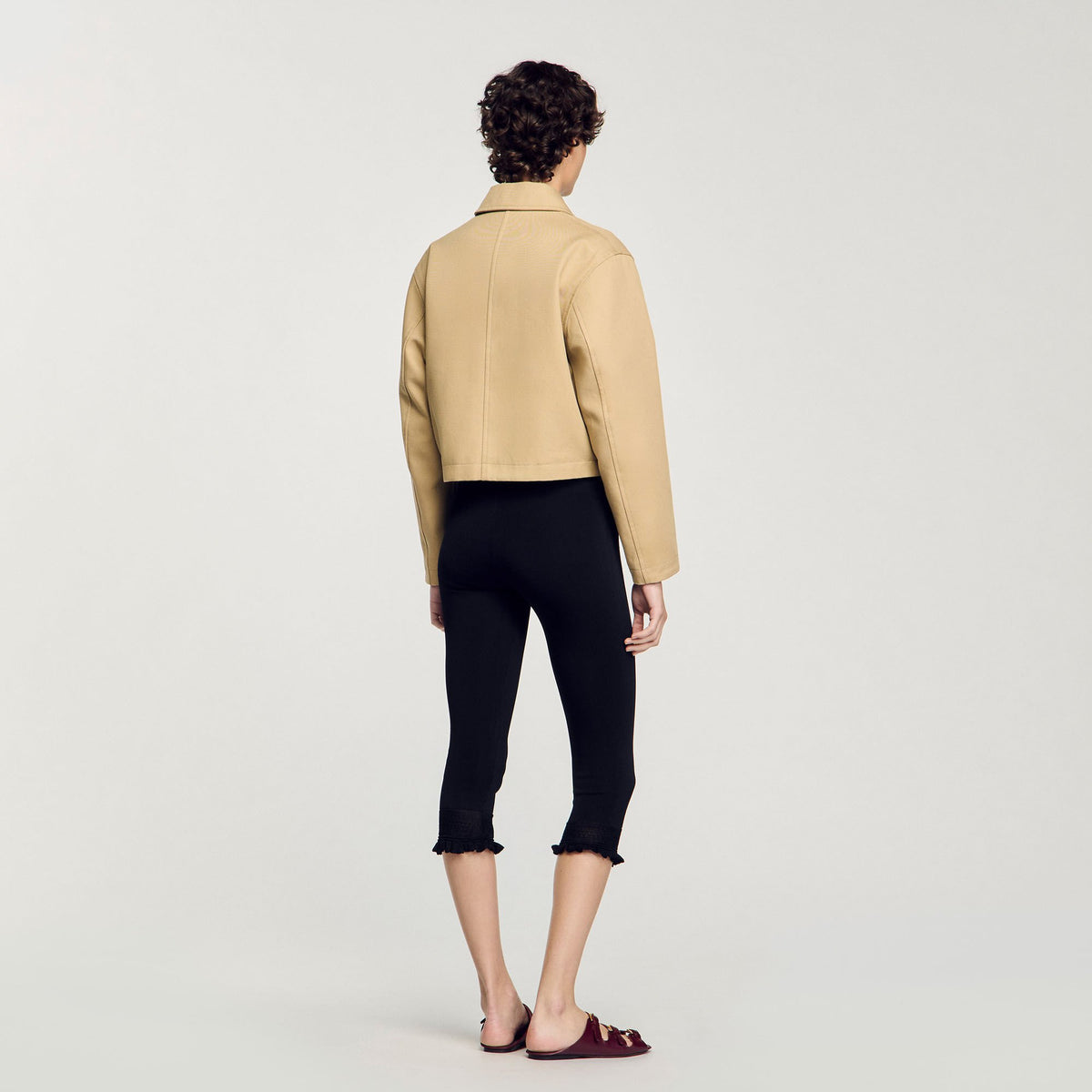 Short jacket with rhinestone details | Sandro
