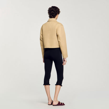 Short jacket with rhinestone details | Sandro
