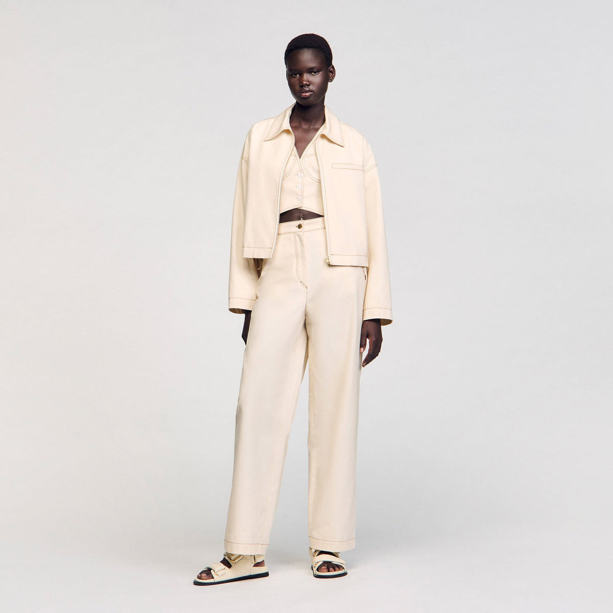 Denim lace-up jacket | Sandro