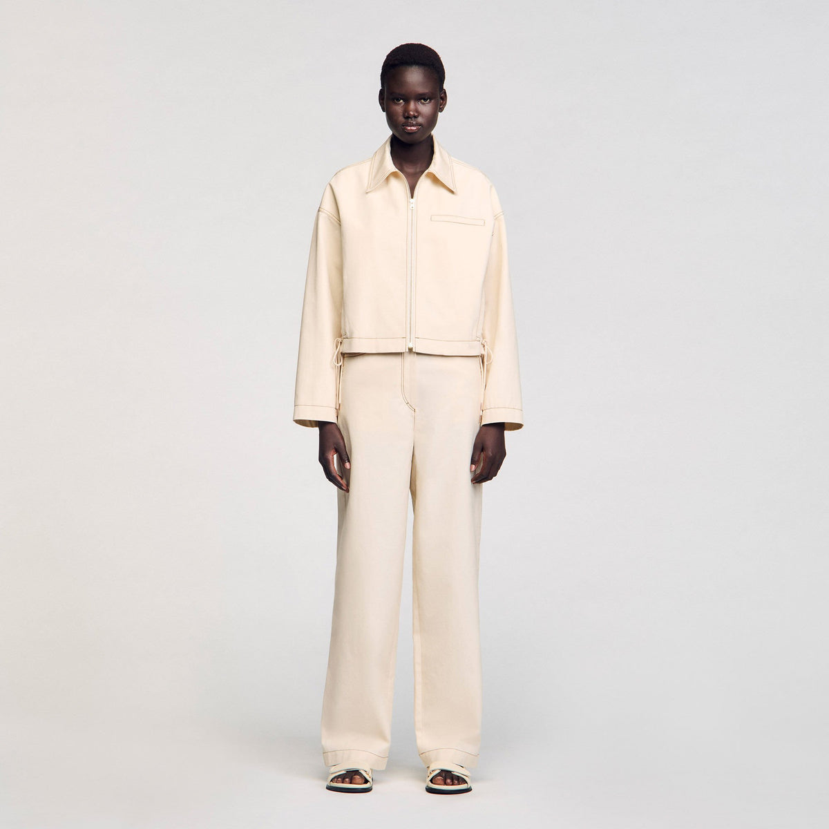 Denim lace-up jacket | Sandro