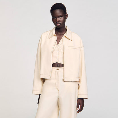Denim lace-up jacket | Sandro