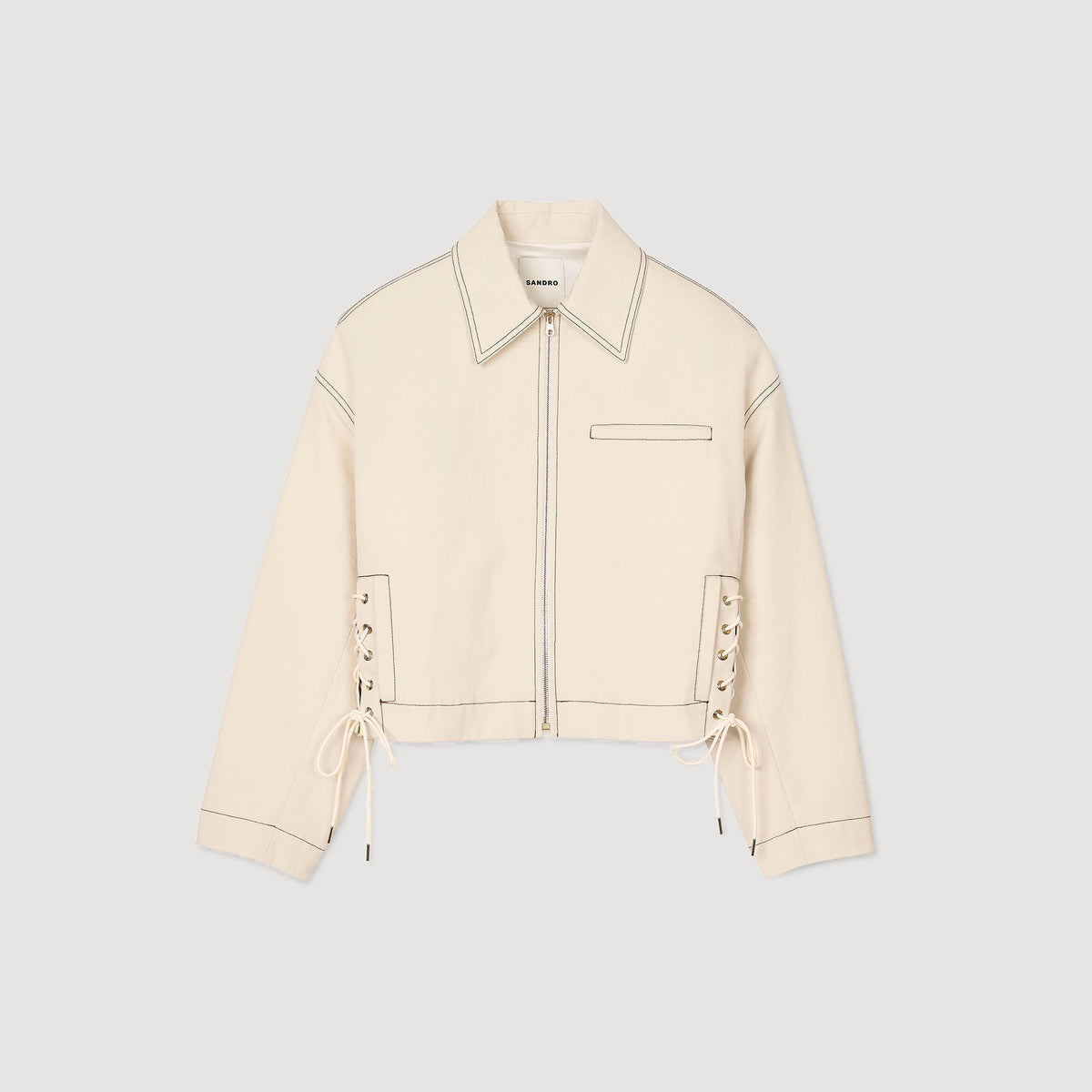 Denim lace-up jacket | Sandro