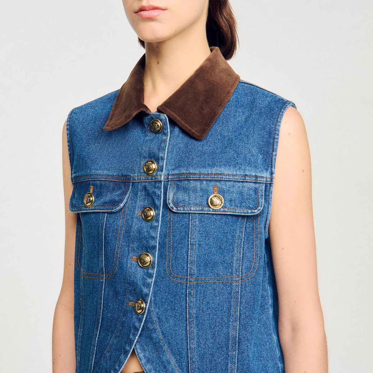 Sleeveless denim jacket | Sandro