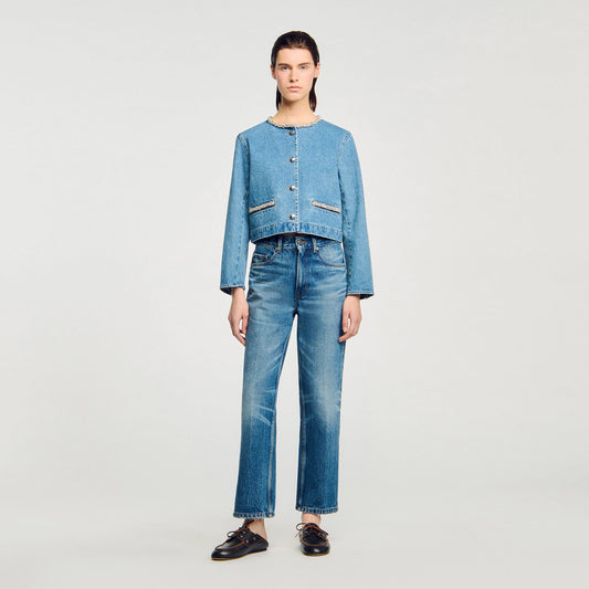 Rhinestone denim jacket | Sandro