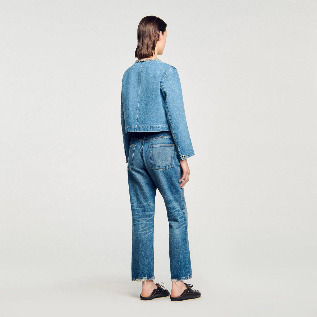 Rhinestone denim jacket | Sandro