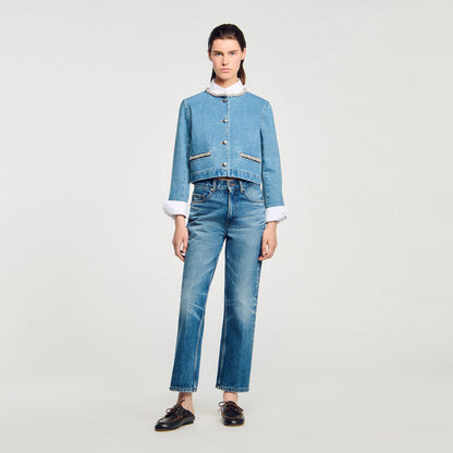 Rhinestone denim jacket | Sandro