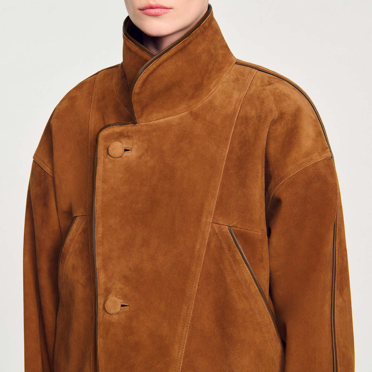 Oversized suede jacket | Sandro