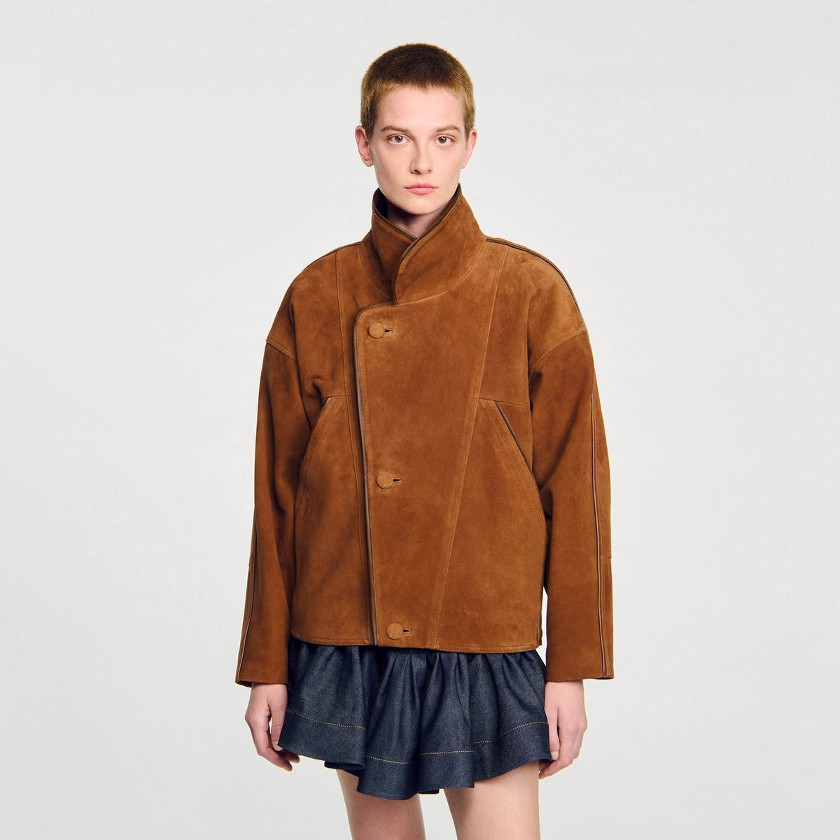 Oversized suede jacket | Sandro