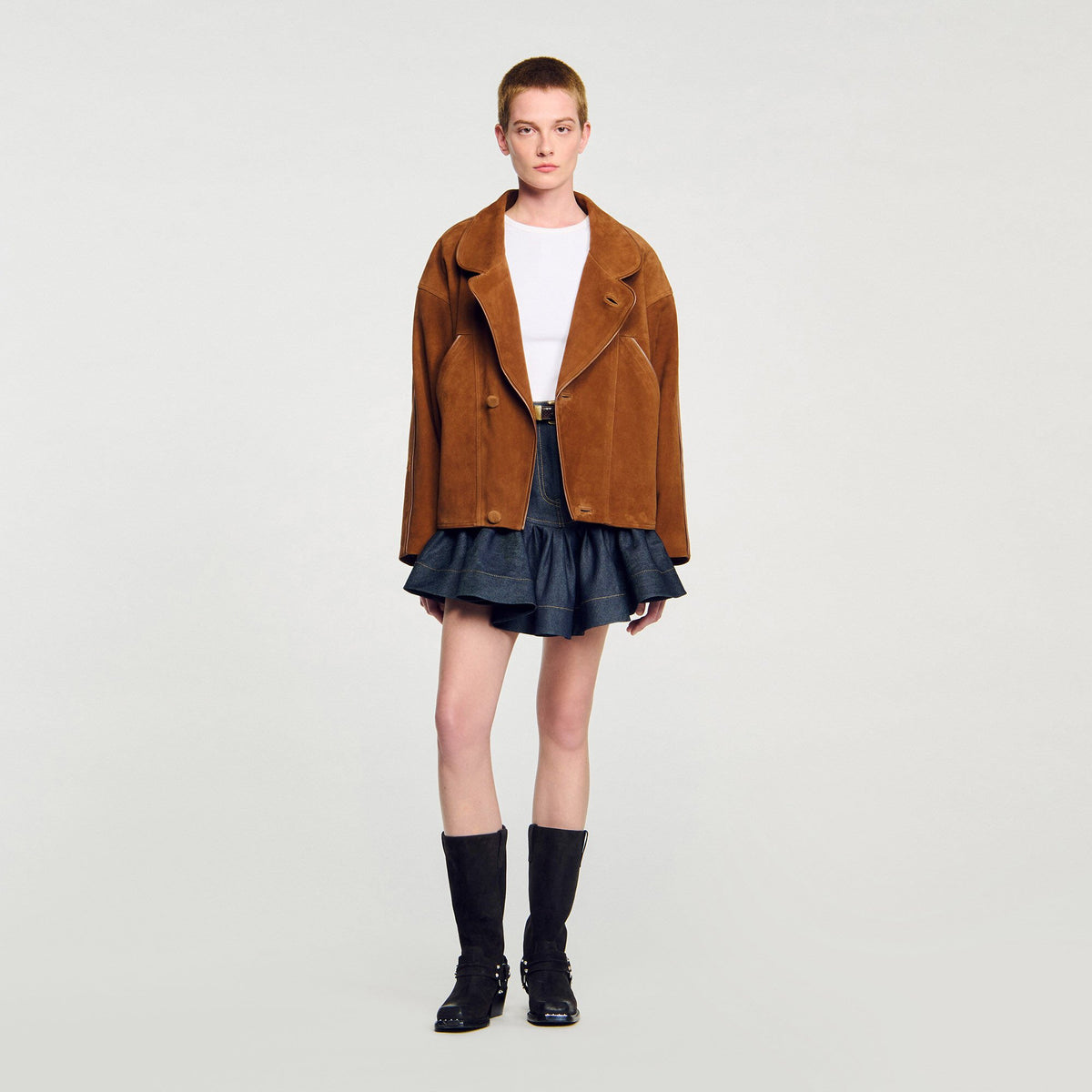 Oversized suede jacket | Sandro