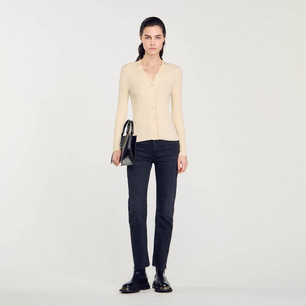 Cardigan in certified viscose | Sandro