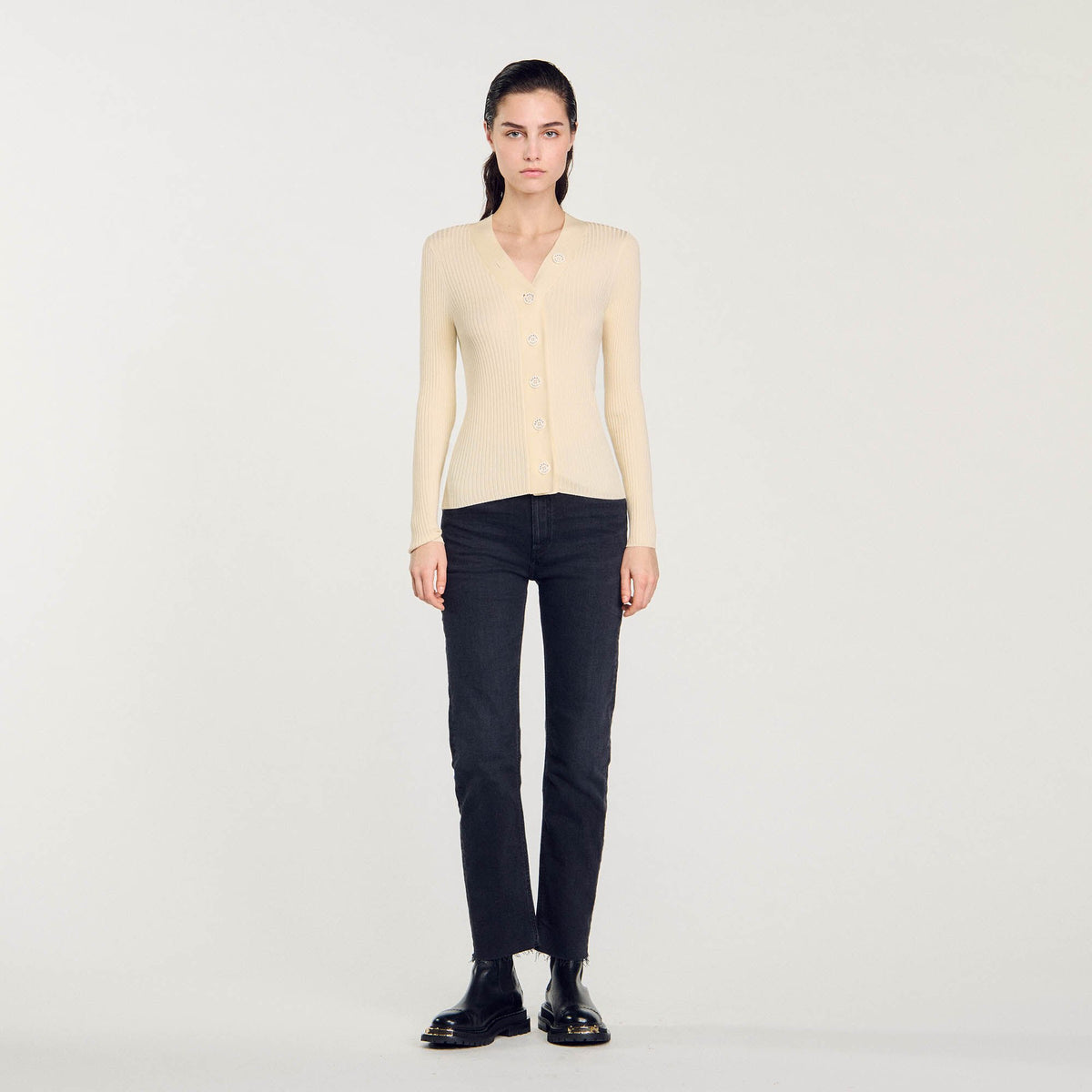 Cardigan in certified viscose | Sandro