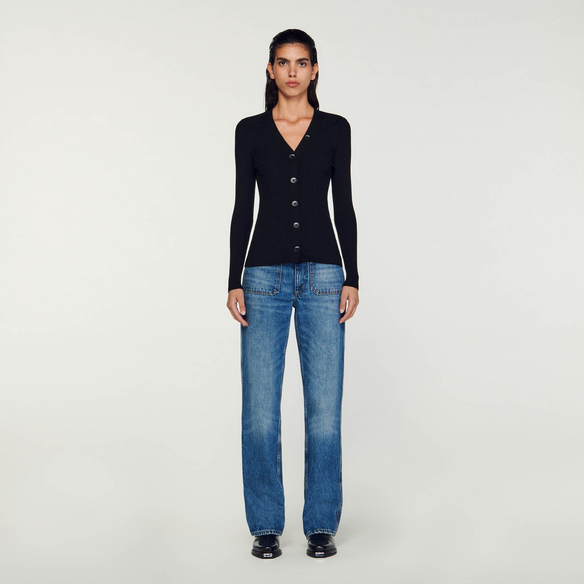 Cardigan in certified viscose | Sandro