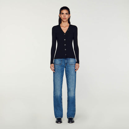 Cardigan in certified viscose | Sandro