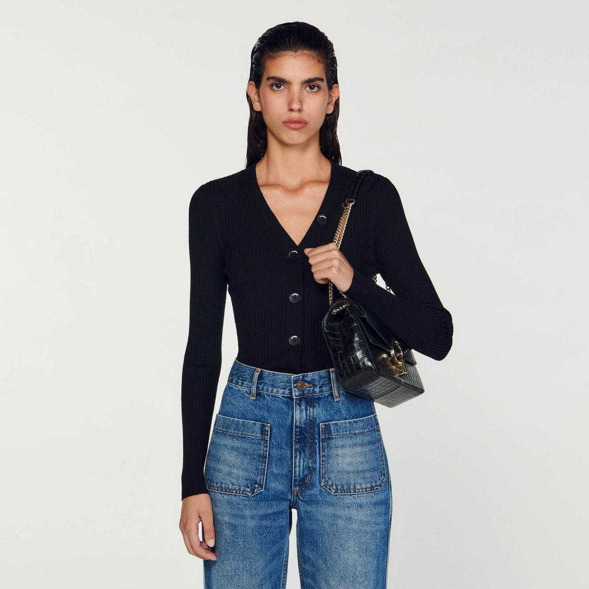 Cardigan in certified viscose | Sandro