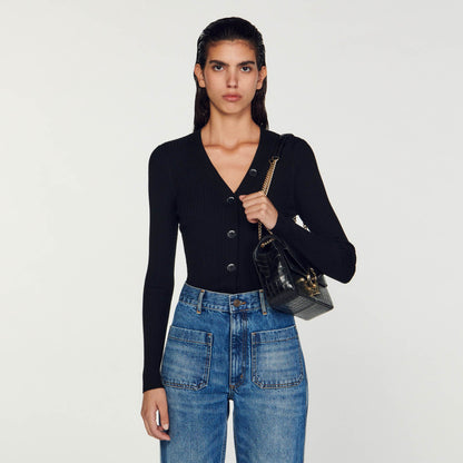 Cardigan in certified viscose | Sandro