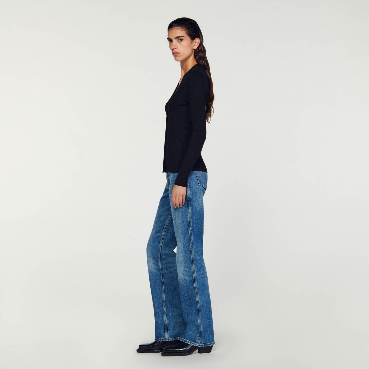 Cardigan in certified viscose | Sandro