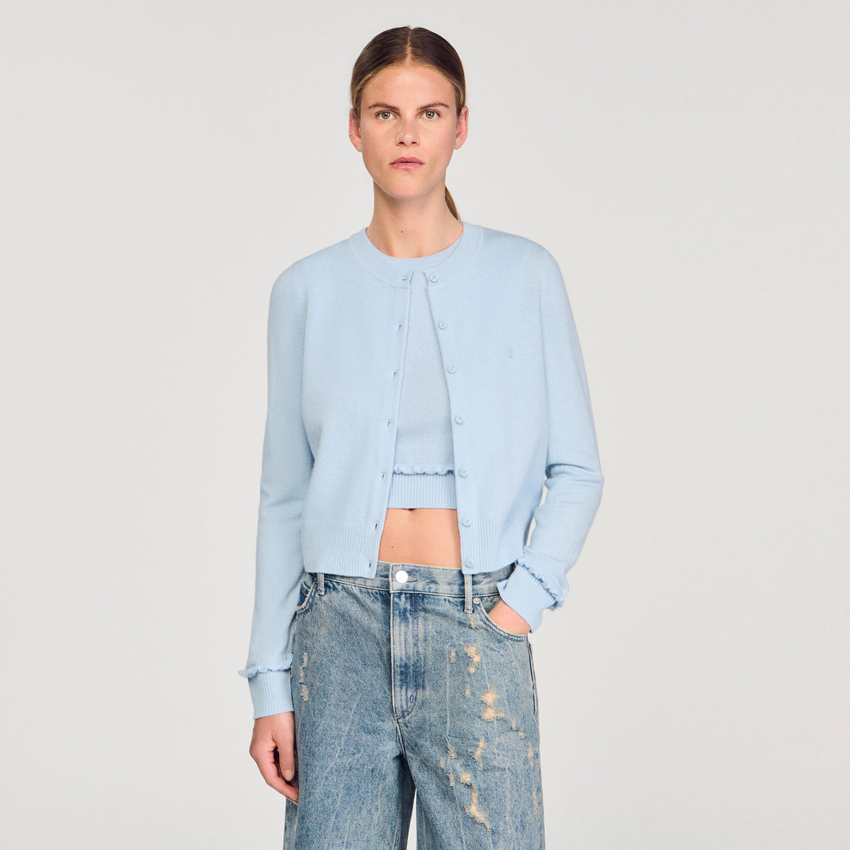 Ruffled cardigan | Sandro