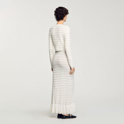 Cropped cardigan with pearl buttons | Sandro