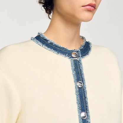 Cardigan with denim details | Sandro