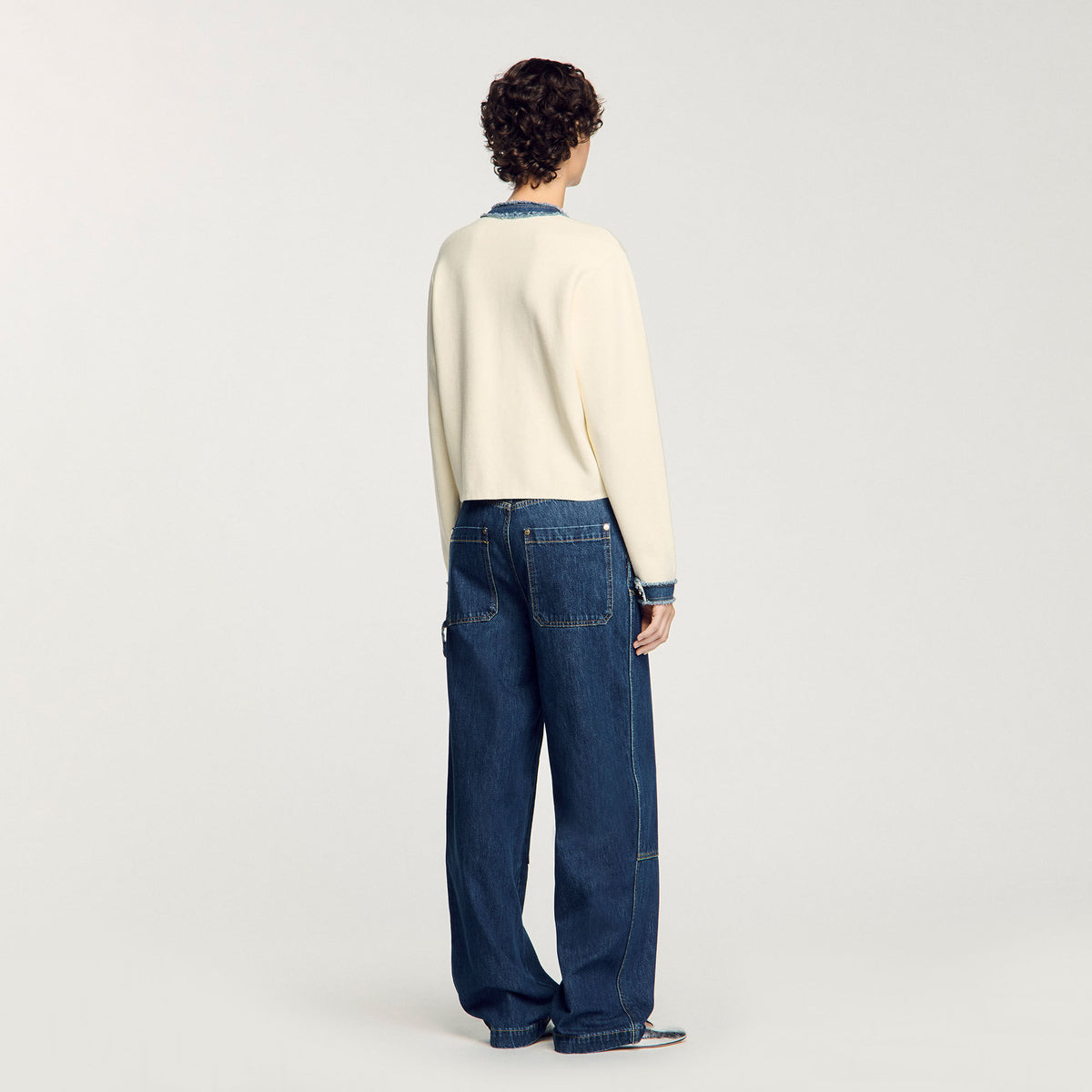 Cardigan with denim details | Sandro
