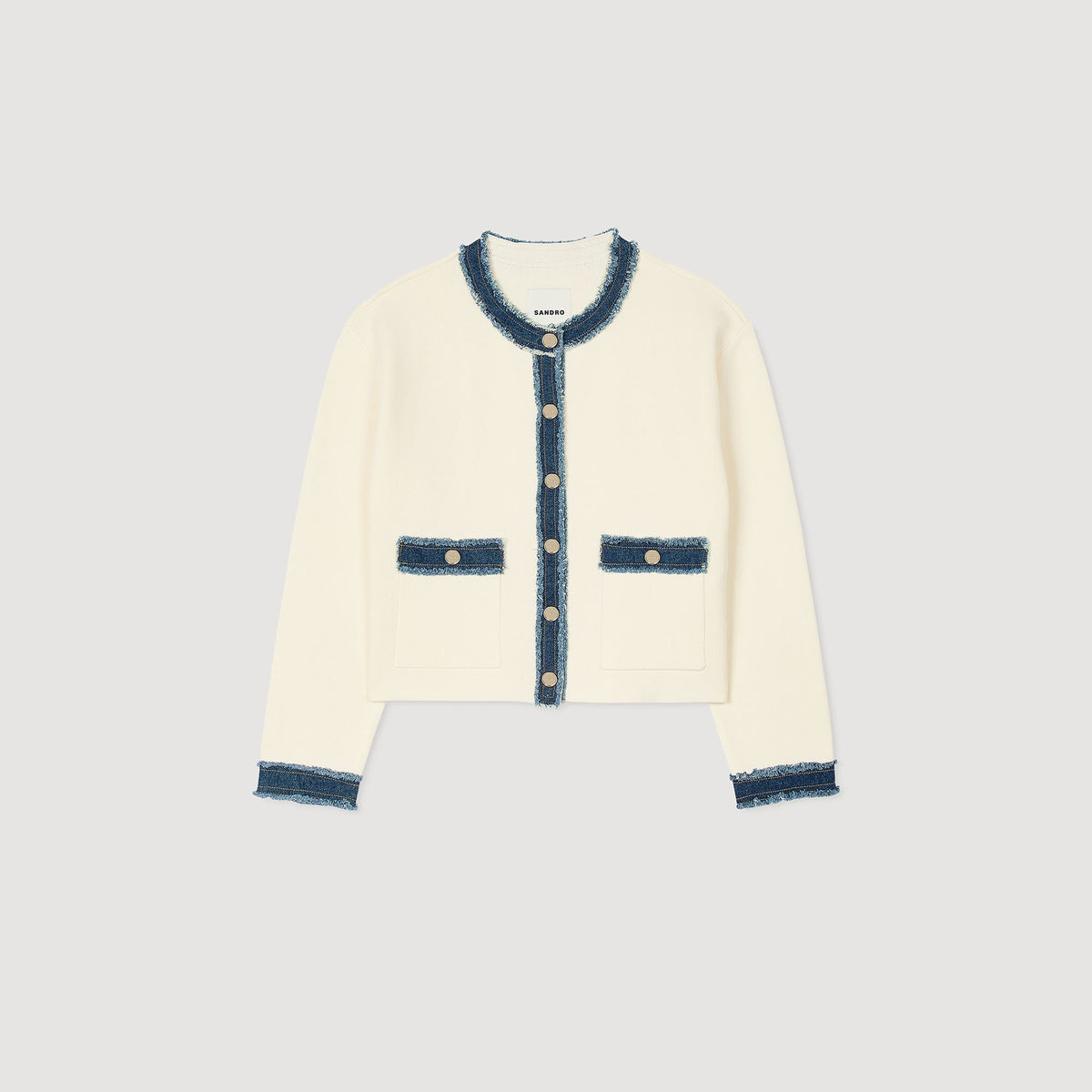 Cardigan with denim details | Sandro