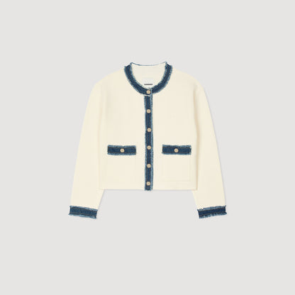 Cardigan with denim details | Sandro