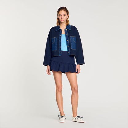 Denim detail cardigan | Sandro