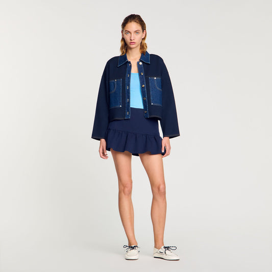 Denim detail cardigan | Sandro