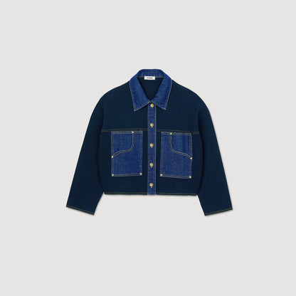 Denim detail cardigan | Sandro