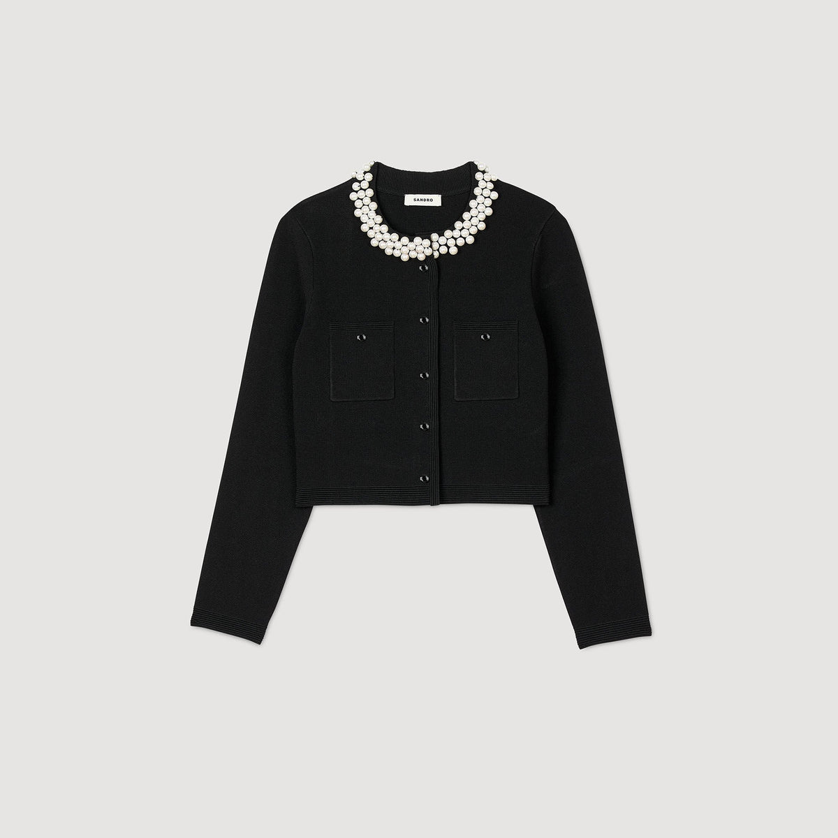 Cardigan with beaded collar | Sandro