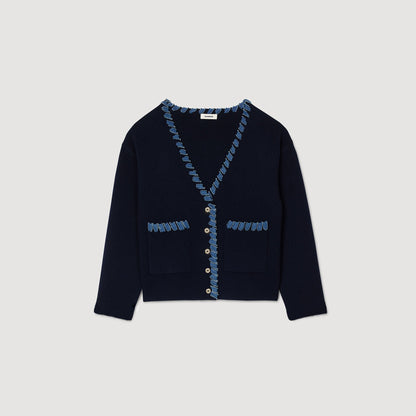 Cardigan with denim details | Sandro
