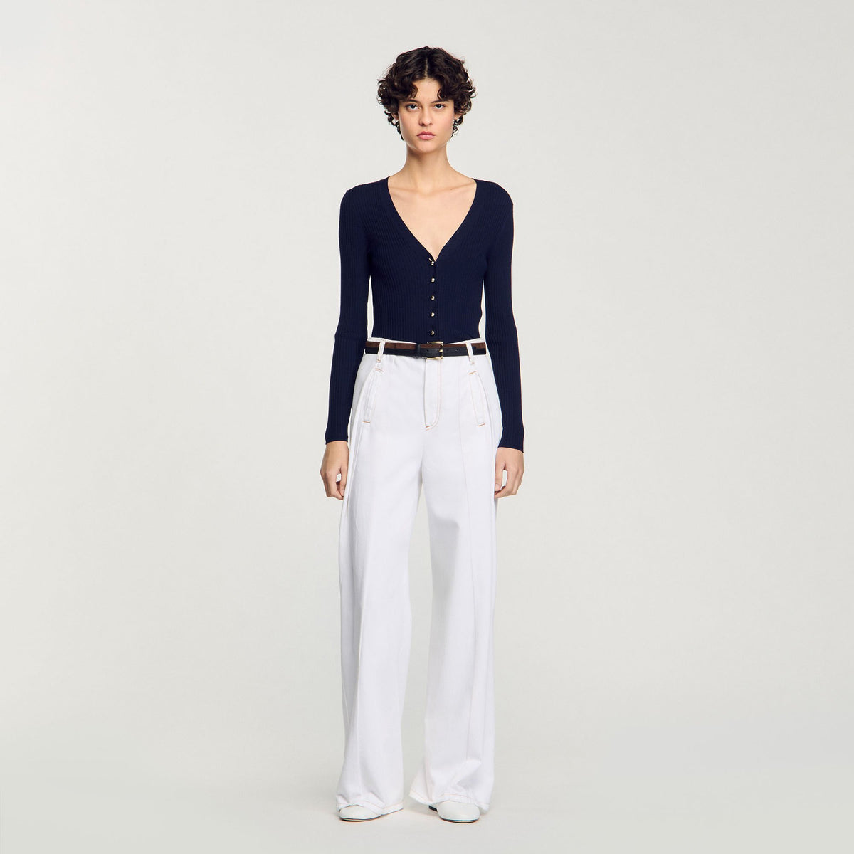 Rib knit cardigan | Sandro