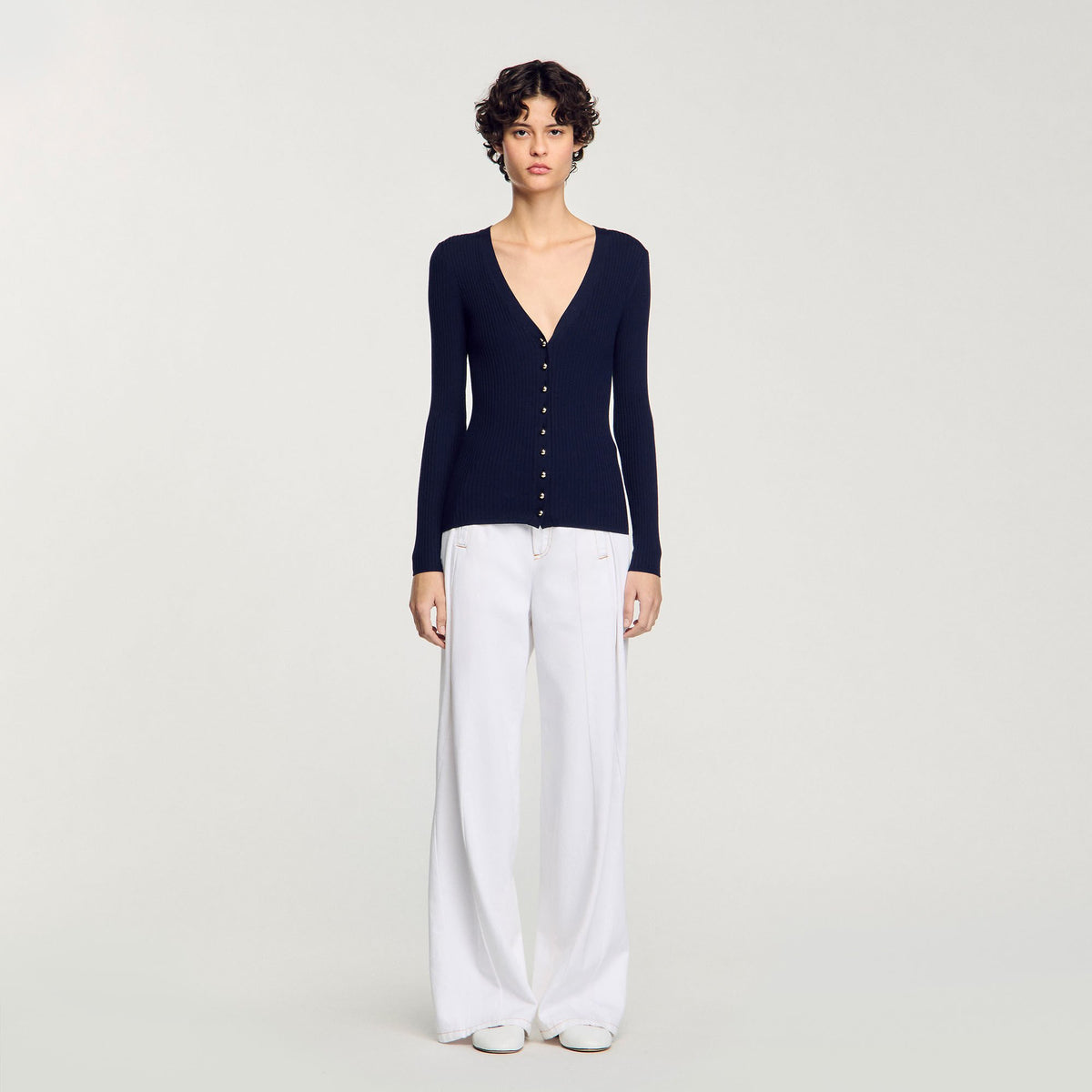 Rib knit cardigan | Sandro