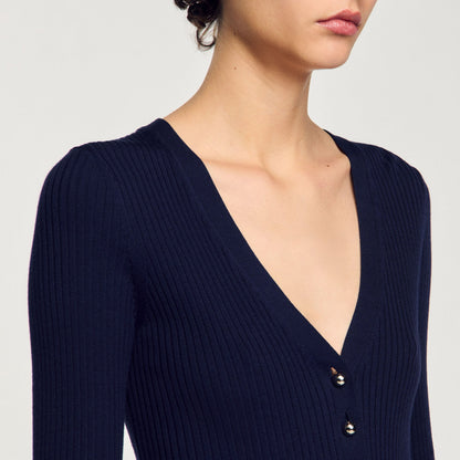 Rib knit cardigan | Sandro