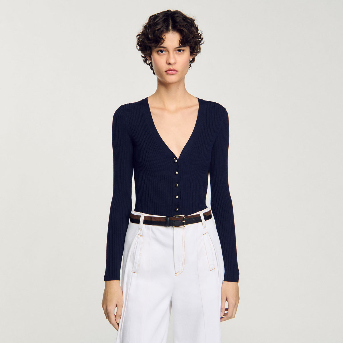 Rib knit cardigan | Sandro