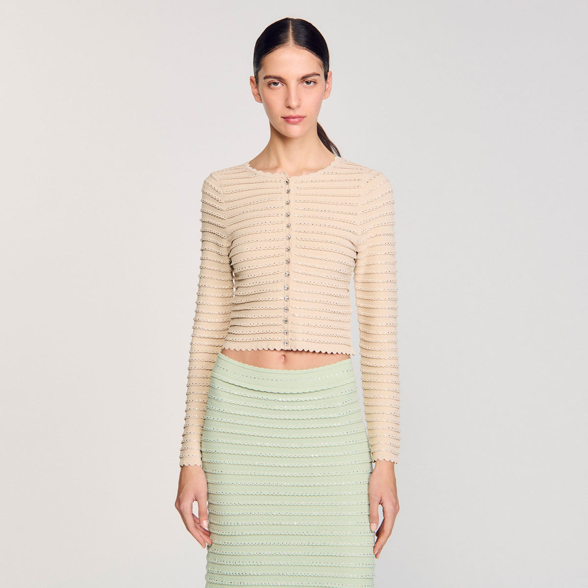 Rhinestone cardigan | Sandro