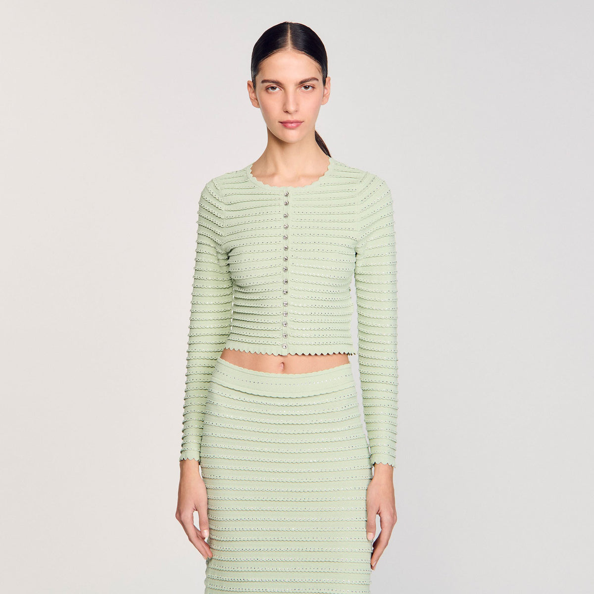 Rhinestone cardigan | Sandro