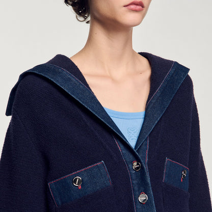 Cardigan with denim details | Sandro
