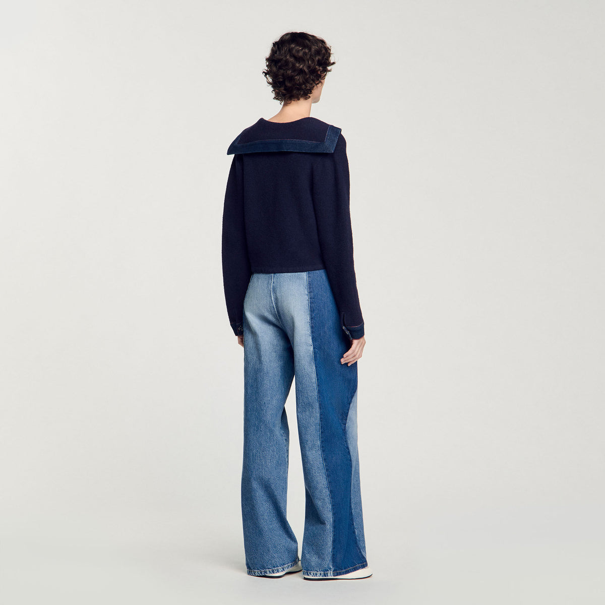 Cardigan with denim details | Sandro