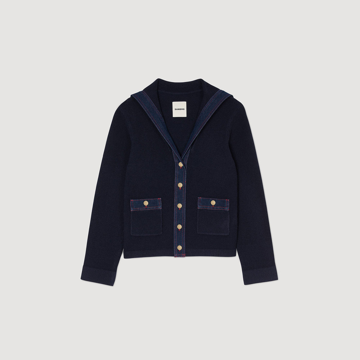 Cardigan with denim details | Sandro