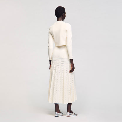 Cropped cardigan with pearl buttons | Sandro
